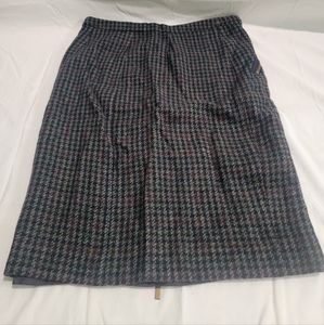 J.Crew Wool Zipper Pencil Skirt Houndstooth Size 8